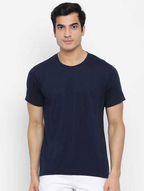 navy blue solid t-shirt - 17510775 - Very Small Image - 1