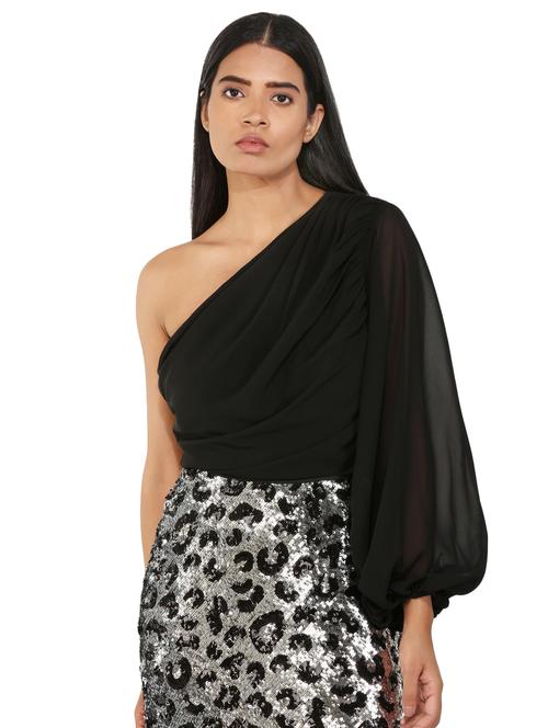 single sleeved crop top - 17512038 - Very Small Image - 1