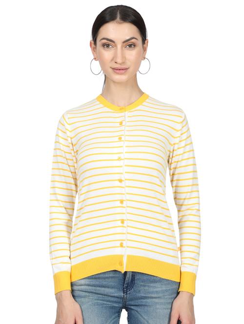 round neck striped cardigan - 17512473 - Very Small Image - 1