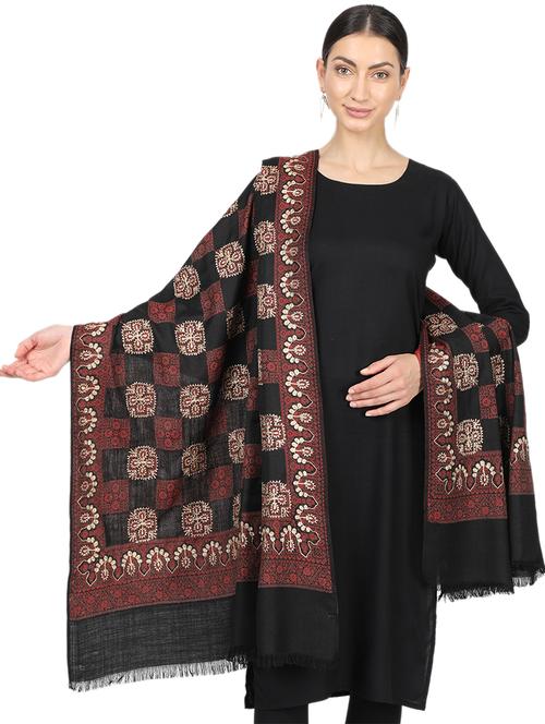 black self design shawl - 17513122 - Very Small Image - 1