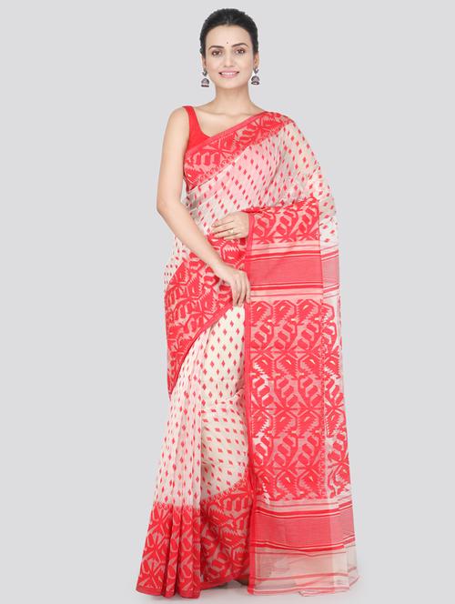geometrical jamdani saree - 17513407 - Very Small Image - 1
