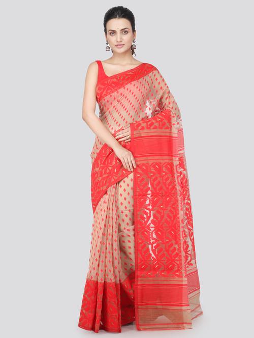 geometrical jamdani saree - 17513408 - Very Small Image - 1