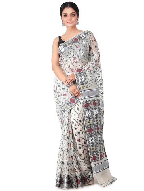 self design jamdani saree - 17513444 - Very Small Image - 1