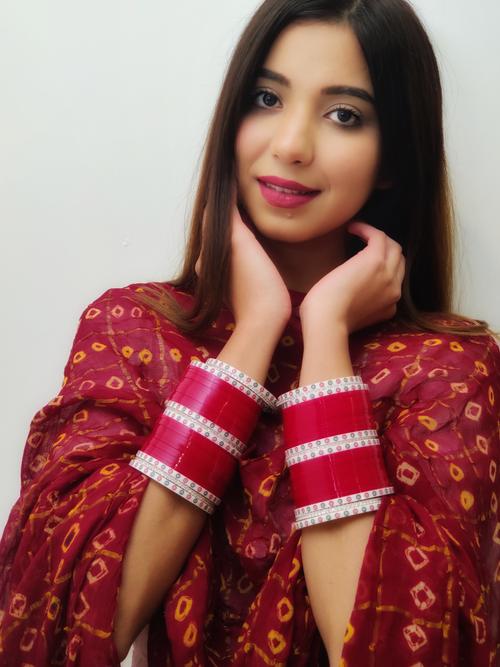 red bridal chura set  - 17513626 - Very Small Image - 1