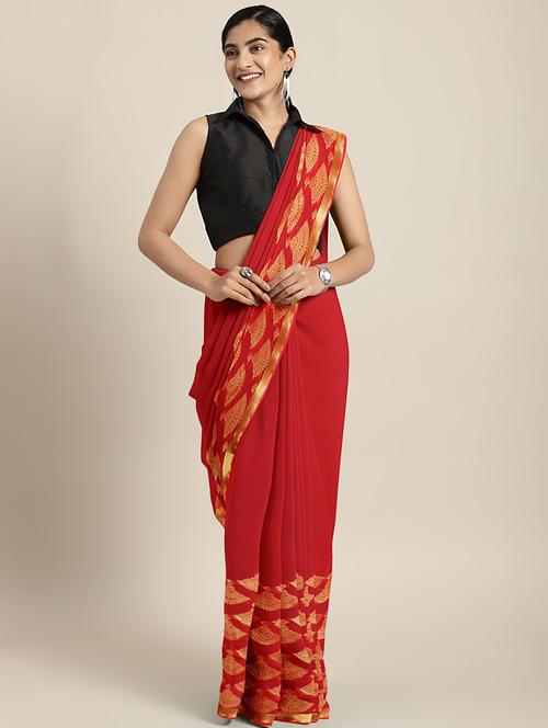 self design woven saree with blouse - 17514768 - Very Small Image - 1
