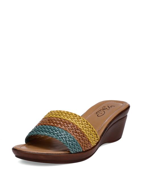 multi coloured  slip on wedges - 17515 - Very Small Image - 1