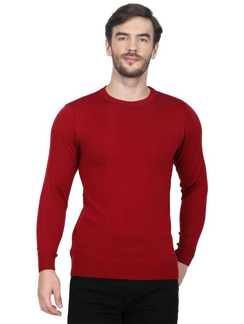 red solid wool pullover - 17515031 - Very Small Image - 1