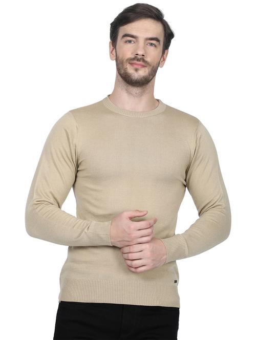 beige solid wool pullover - 17515036 - Very Small Image - 1