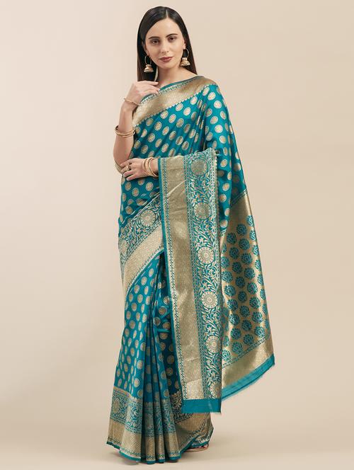 women's banarasi saree - 17515144 - Very Small Image - 1