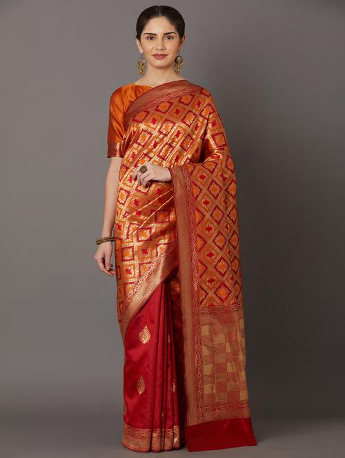 Self Design Maheshwari Saree - 17515197 - Very Small Image - 1