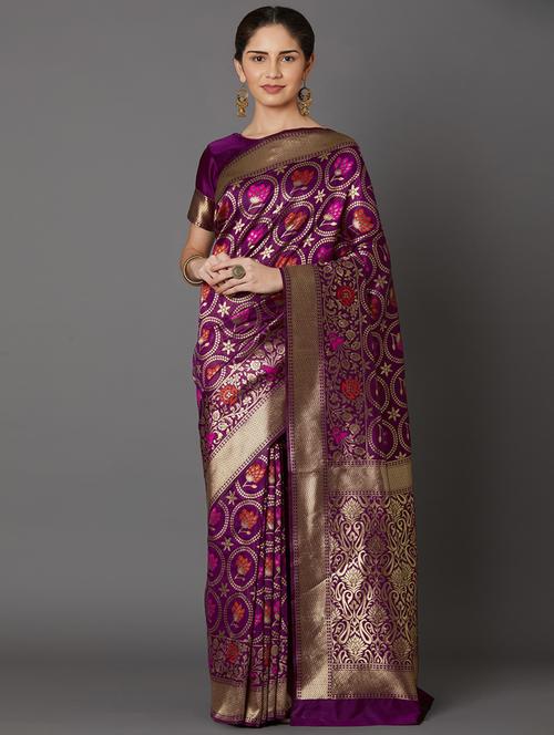 women's banarasi saree - 17515198 - Very Small Image - 1
