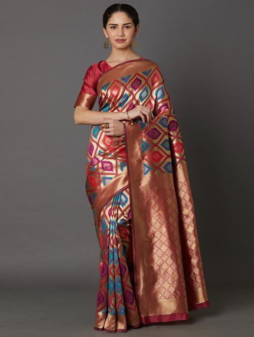 women's banarasi saree - 17515260 - Very Small Image - 1