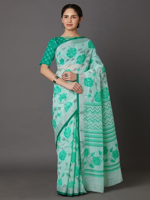 women's self design green colored saree - 17515267 - Very Small Image - 1