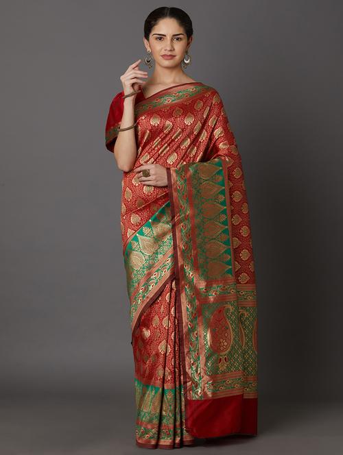 women's banarasi saree - 17515284 - Very Small Image - 1