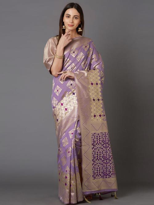 geometrical banarasi saree - 17515297 - Very Small Image - 1