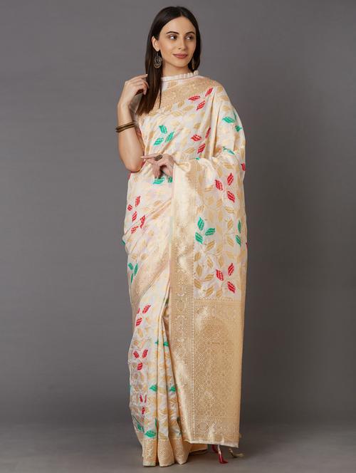 self design banarasi saree - 17515298 - Very Small Image - 1