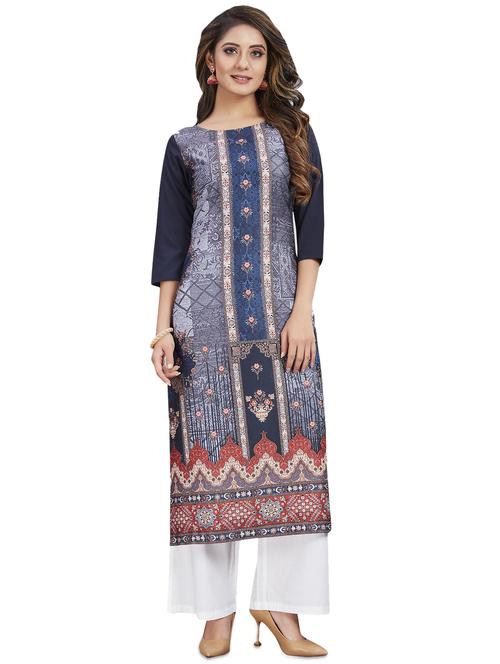 printed  a-line kurti - 17515876 - Very Small Image - 1