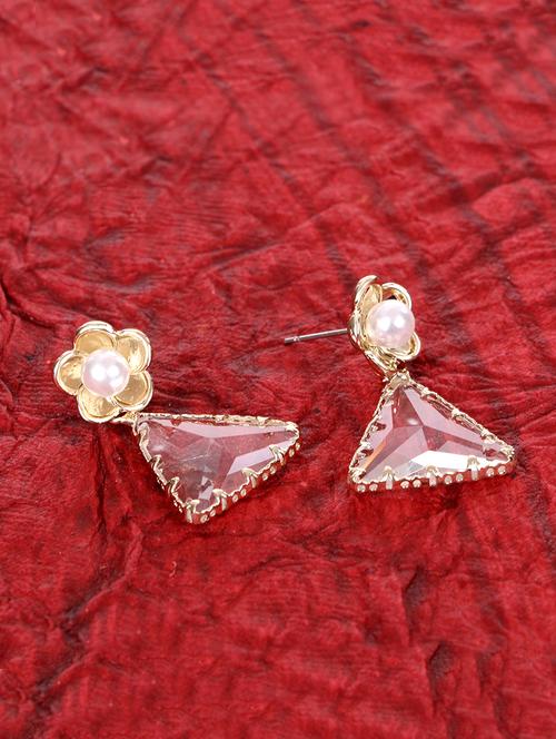 white brass drop earring - 17516582 - Very Small Image - 1