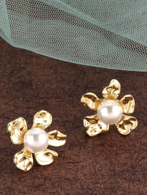 gold brass studs earring - 17516583 - Very Small Image - 1