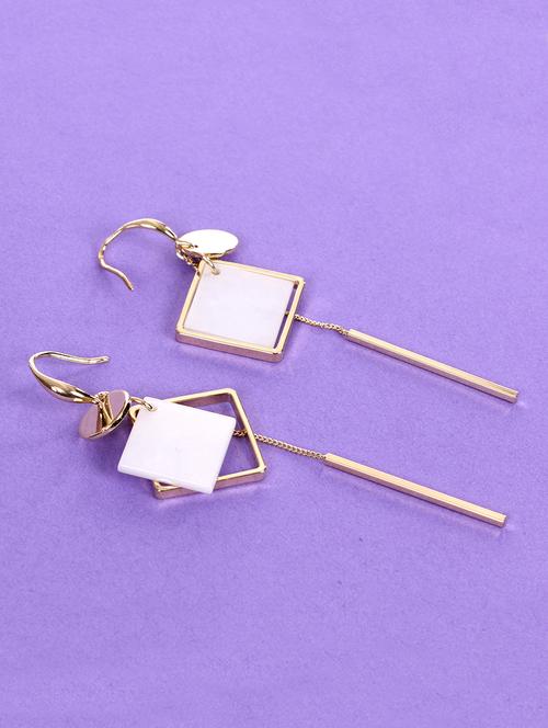 white brass drop earring - 17516591 - Very Small Image - 1