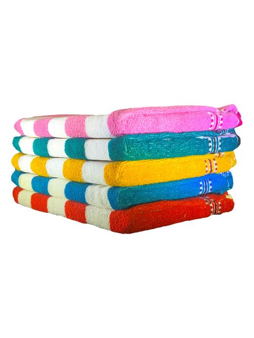 shop by room terry weave cotton quick dry hand towel - set of 5 - 12 x 20 inch - multicolour - 17518031 - Very Small Image - 1