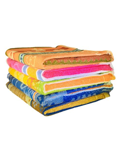 shop by room terry weave cotton quick dry hand towel - set of 5 - 12 x 20 inch - multicolour - 17518032 - Very Small Image - 1