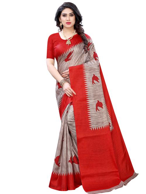 printed bhagalpuri saree with blouse - 17519610 - Very Small Image - 1