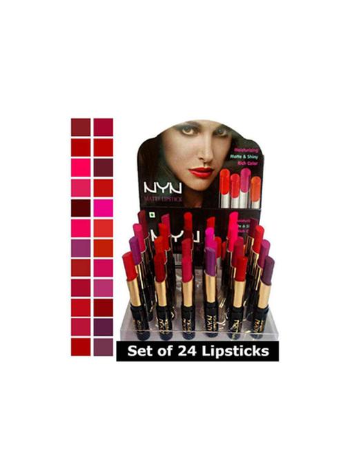 nyn long lasting matte rich color professional 24 shades lipstick multicolor - 17520909 - Very Small Image - 1
