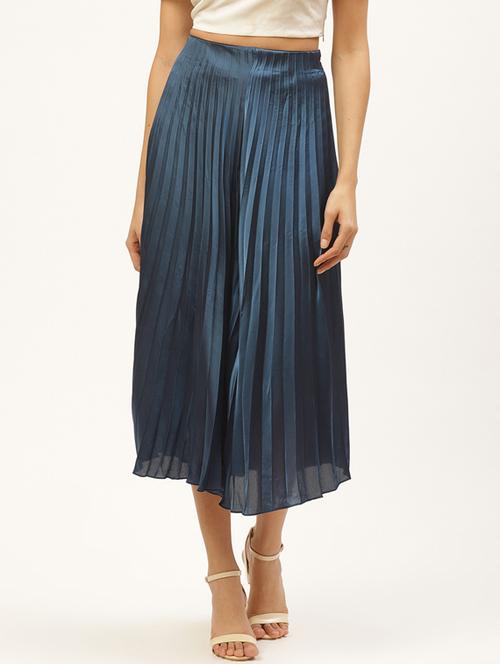 high rise pleated a-line skirt - 17521084 - Very Small Image - 1