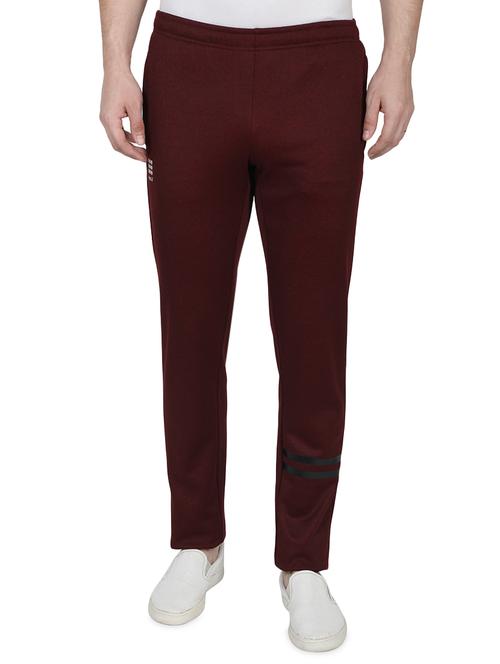 maroon solid full length track pant - 17522913 - Very Small Image - 1