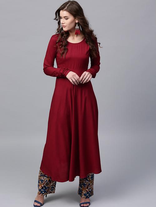women's flared kurta - 17523292 - Very Small Image - 1