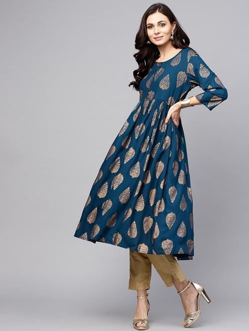 women's flared kurta - 17523300 - Very Small Image - 1