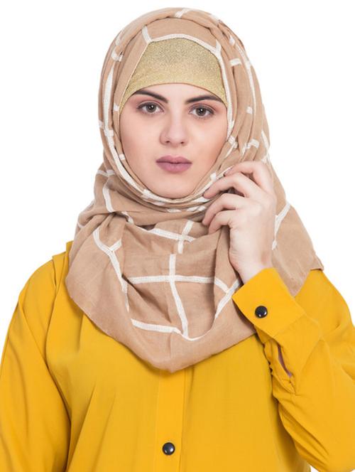 brown cotton stole - 17523333 - Very Small Image - 1