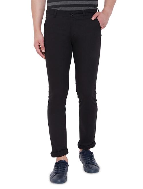 black solid chinos - 17524107 - Very Small Image - 1