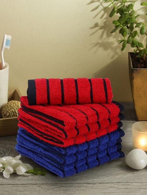 bianca mercerized combed cotton bumpy-stripes towels -8pc face towel (sonoma) solid-multi - 17524245 - Very Small Image - 1