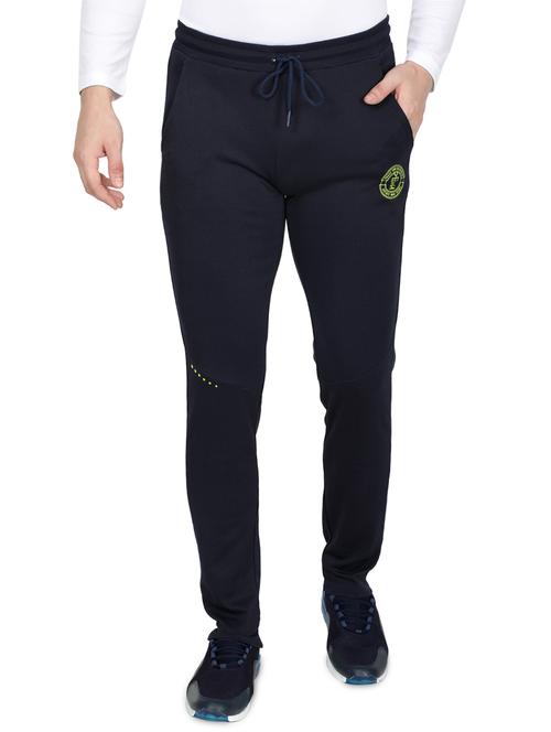 navy blue solid full length track pant - 17524465 - Very Small Image - 1