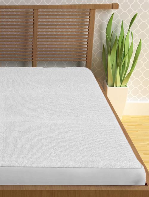bianca waterproof & breathable micro-terry mattress protector with elastic edges [fitted pattern] -1pc extra large plain-white - 17525045 - Very Small Image - 1
