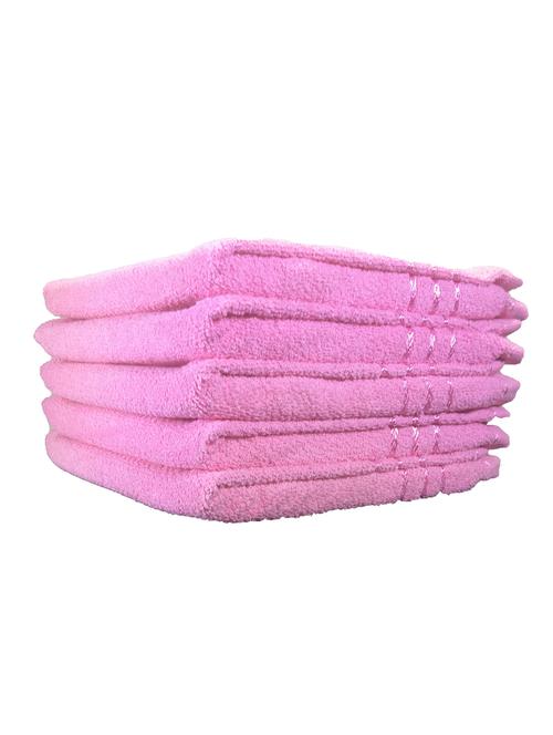 shop by room terry weave cotton quick dry hand towel - set of 5 - 12 x 20 inch - pink - 17527620 - Very Small Image - 1