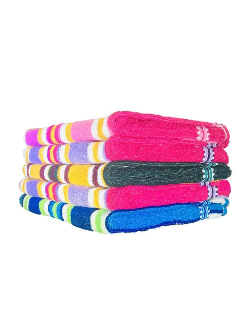 shop by room terry weave cotton quick dry hand towel - set of 5 - 12 x 20 inch - multicolour - 17527622 - Very Small Image - 1