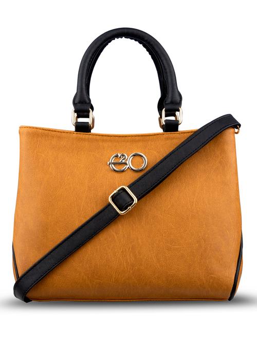 yellow leatherette (pu) regular satchel - 17528173 - Very Small Image - 1