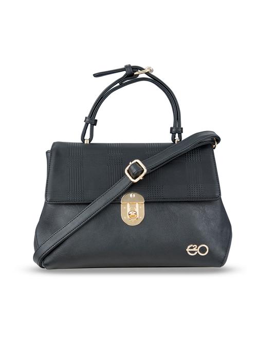 black leatherette (pu) regular satchel - 17528178 - Very Small Image - 1