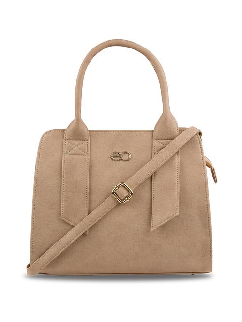 beige leatherette (pu) regular satchel - 17528181 - Very Small Image - 1