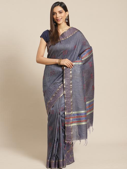 self design bhagalpuri saree with blouse - 17528372 - Very Small Image - 1