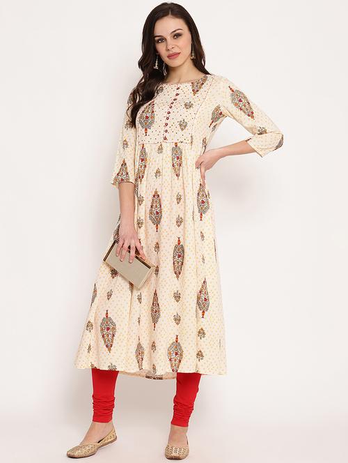 printed a-line kurta - 17528676 - Very Small Image - 1