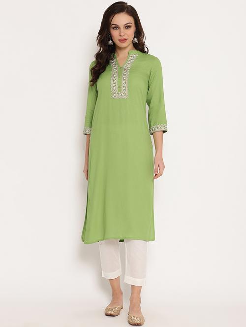 solid straight kurta - 17528679 - Very Small Image - 1