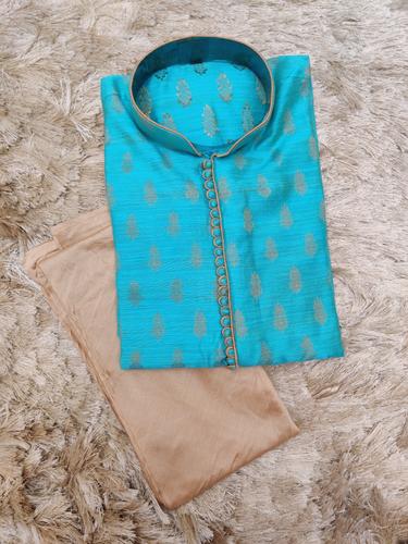 blue silk kurta pajama  - 17528920 - Very Small Image - 1