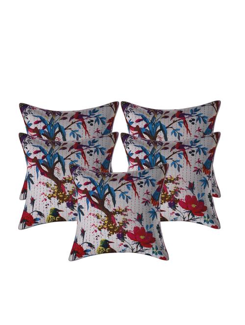 indhome life pure cotton 16x16 inches kantha work cushion cover set of 5 - 17530092 - Very Small Image - 1