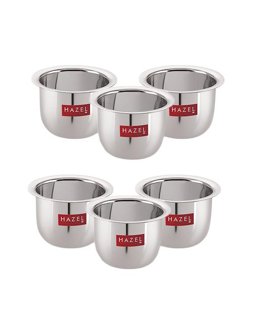 hazel stainless steel tea glasses large traditional design coffee milk serving glass patra pela set of 6, 10 cm, 200 ml, silver - 17530743 - Very Small Image - 1