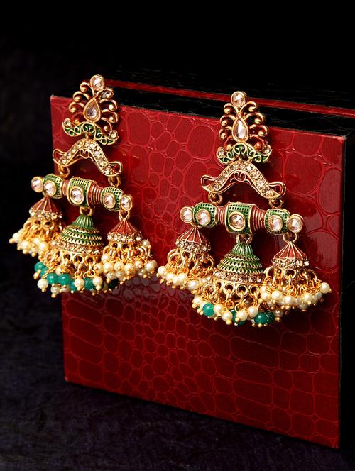 multi colored metal jhumka earring - 17531232 - Very Small Image - 1