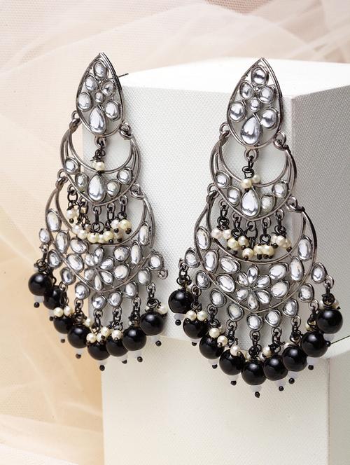 black metal chandballi earring - 17531247 - Very Small Image - 1